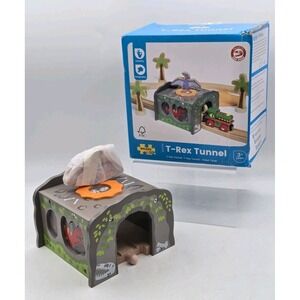 Dinosaur Tunnel Wooden Railway Train Track Accessory compatible Brio - Open Box